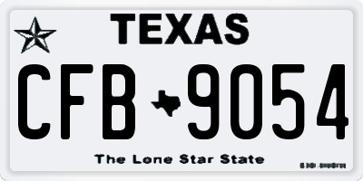 TX license plate CFB9054