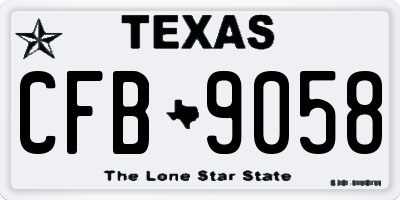 TX license plate CFB9058
