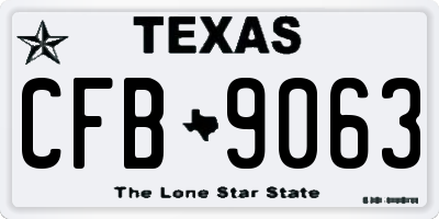 TX license plate CFB9063