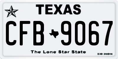 TX license plate CFB9067