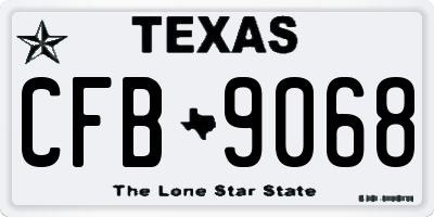 TX license plate CFB9068