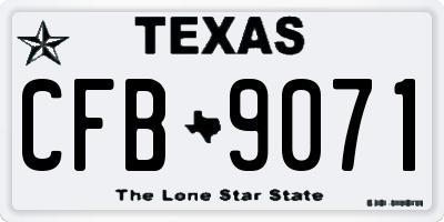 TX license plate CFB9071