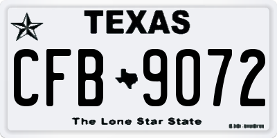 TX license plate CFB9072