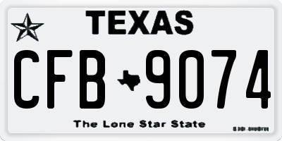 TX license plate CFB9074