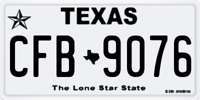 TX license plate CFB9076