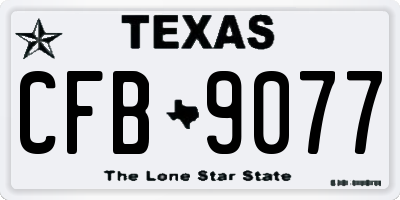 TX license plate CFB9077