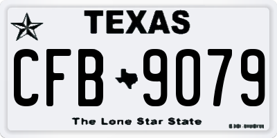 TX license plate CFB9079