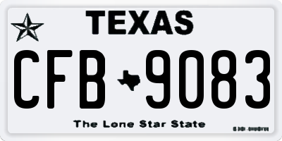 TX license plate CFB9083