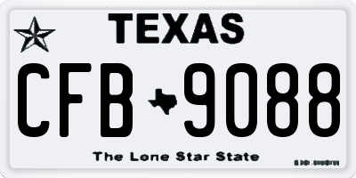 TX license plate CFB9088