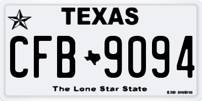 TX license plate CFB9094