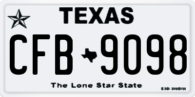 TX license plate CFB9098
