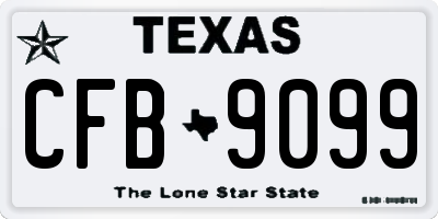 TX license plate CFB9099