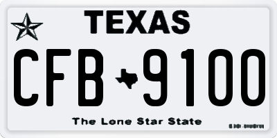 TX license plate CFB9100