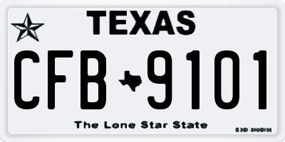 TX license plate CFB9101