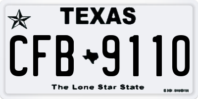 TX license plate CFB9110