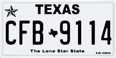 TX license plate CFB9114