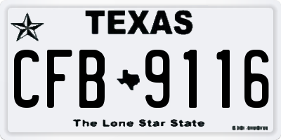TX license plate CFB9116