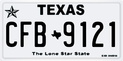 TX license plate CFB9121