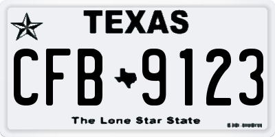 TX license plate CFB9123