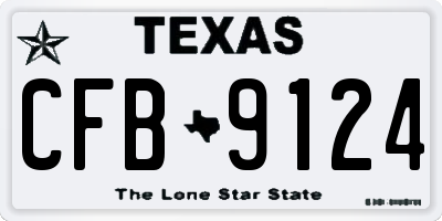 TX license plate CFB9124