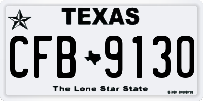 TX license plate CFB9130