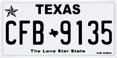 TX license plate CFB9135