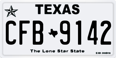 TX license plate CFB9142