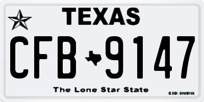 TX license plate CFB9147