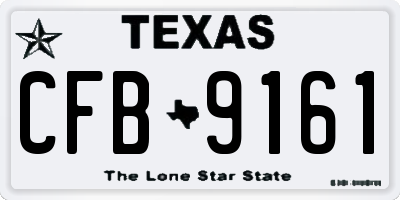 TX license plate CFB9161