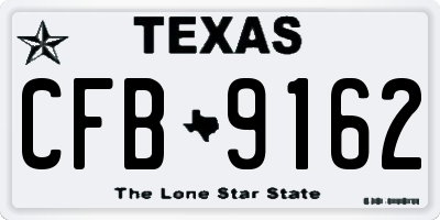 TX license plate CFB9162