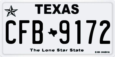 TX license plate CFB9172