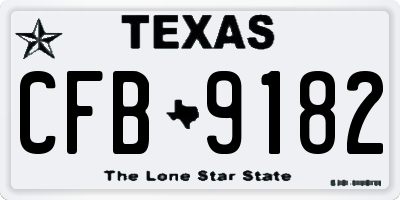 TX license plate CFB9182
