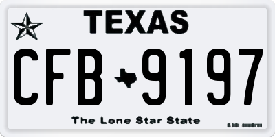 TX license plate CFB9197