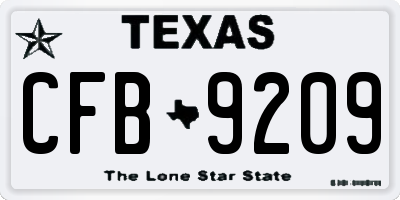 TX license plate CFB9209