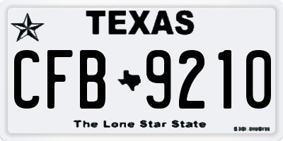 TX license plate CFB9210
