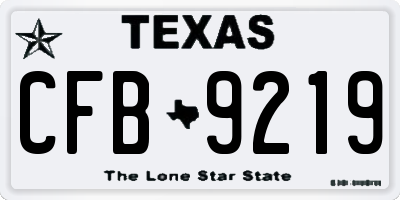 TX license plate CFB9219