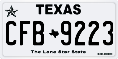 TX license plate CFB9223