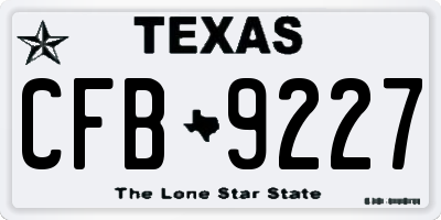 TX license plate CFB9227