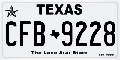 TX license plate CFB9228