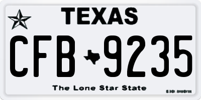 TX license plate CFB9235