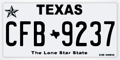 TX license plate CFB9237