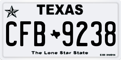 TX license plate CFB9238