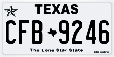 TX license plate CFB9246