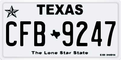 TX license plate CFB9247