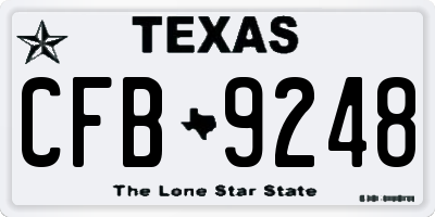 TX license plate CFB9248