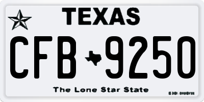 TX license plate CFB9250