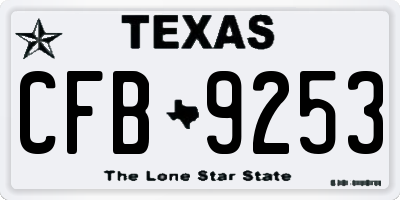 TX license plate CFB9253