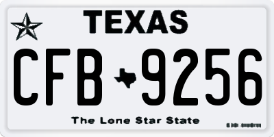 TX license plate CFB9256