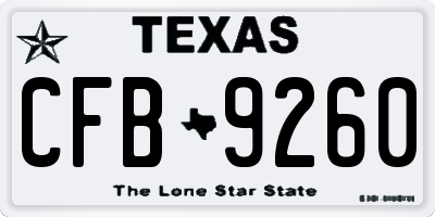 TX license plate CFB9260