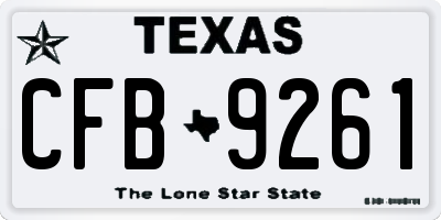 TX license plate CFB9261